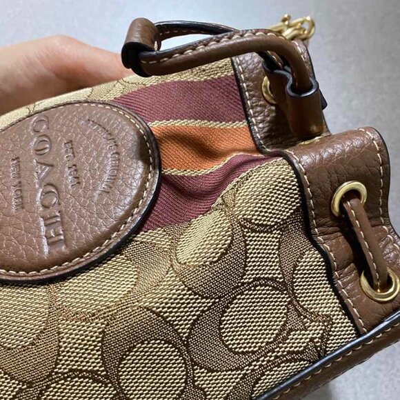 Coach  C8322 Mini Dempsey Bucket Bag in Signature Jacquard with Stripe - Picture 3 of 6